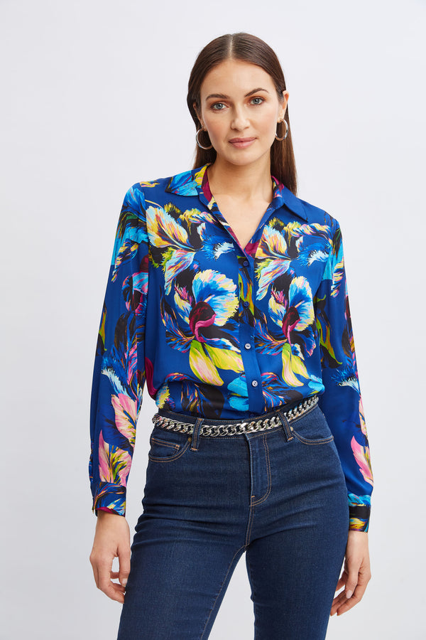 Silk Floral Garden Print Shirt