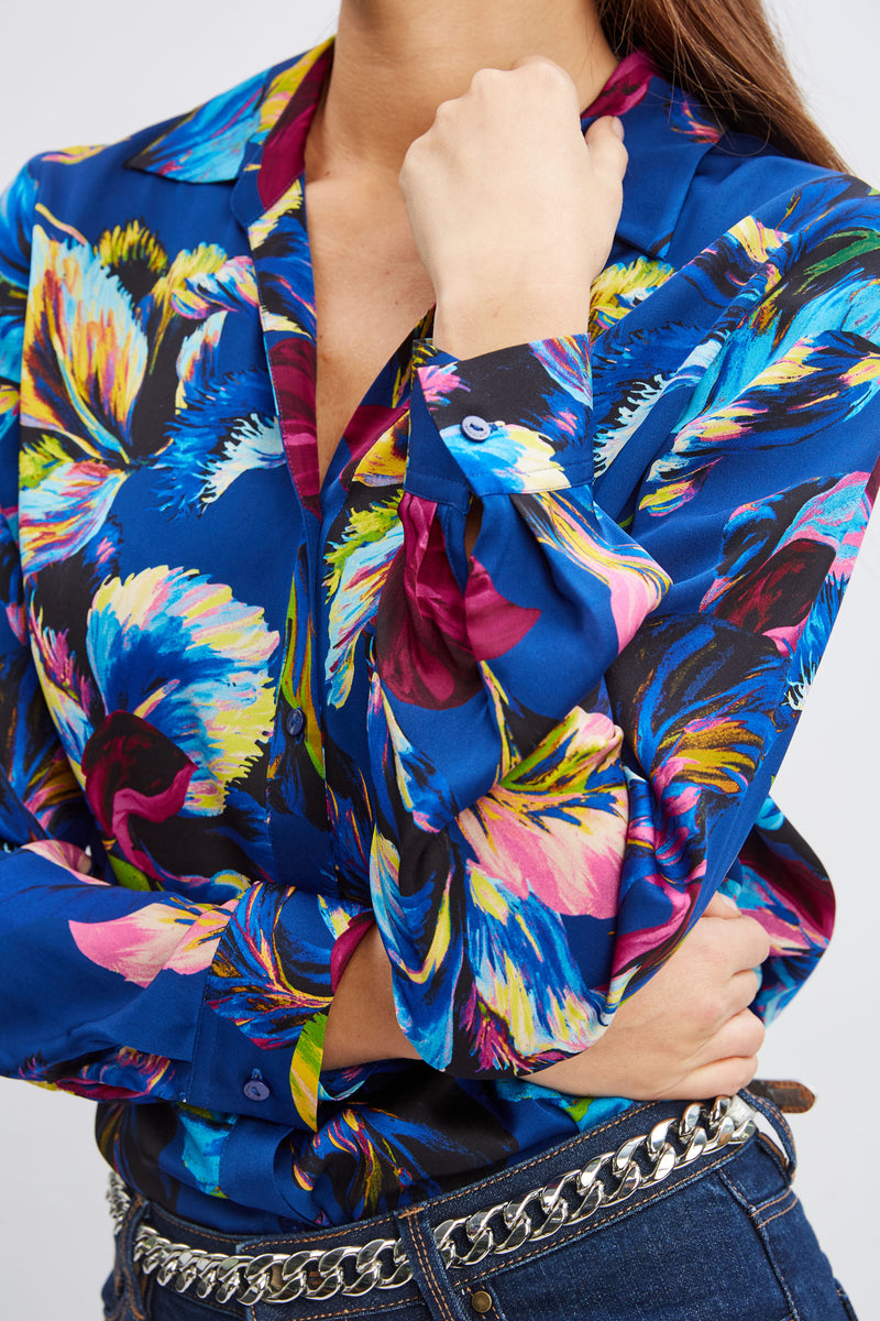 Silk Floral Garden Print Shirt