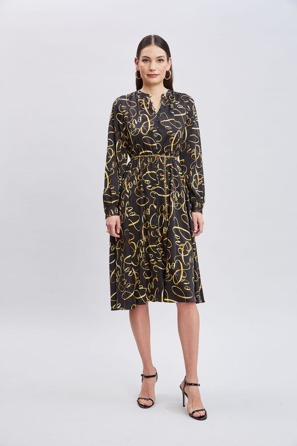 T-Tahari Letter Print Chain Dress