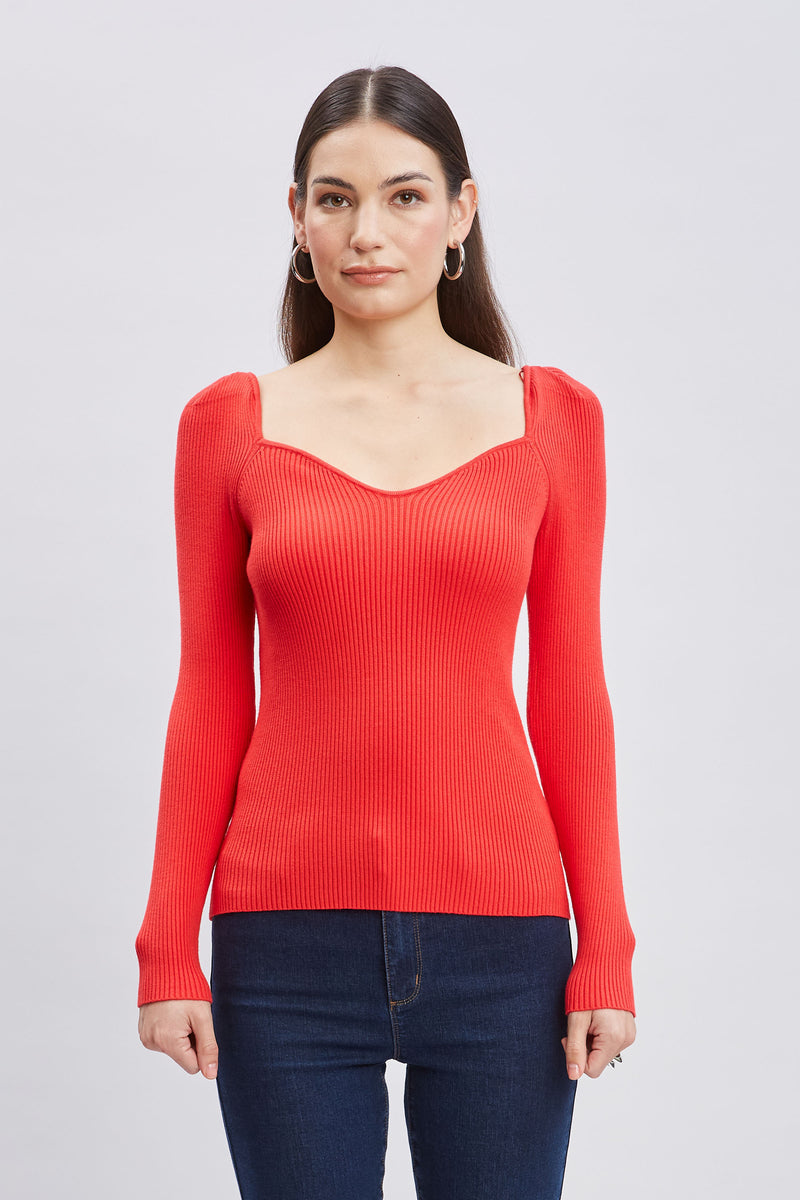 Contour Neck Rib Sweater