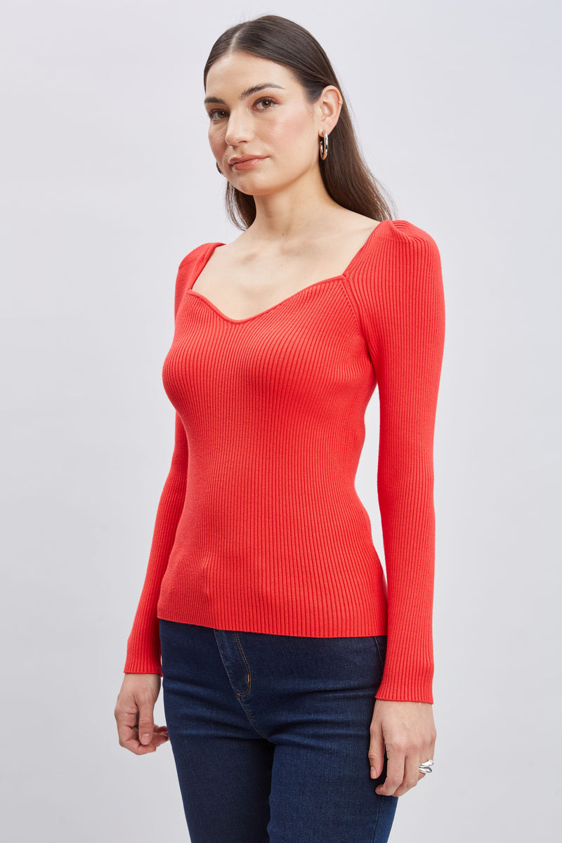 Contour Neck Rib Sweater