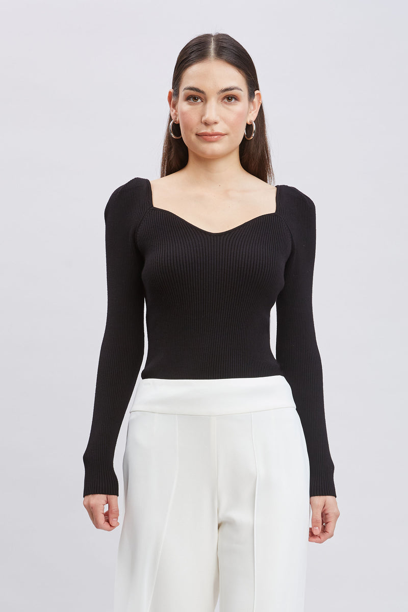 Contour Neck Rib Sweater