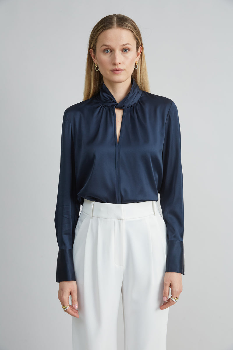 Silk Satin Twist Shirt