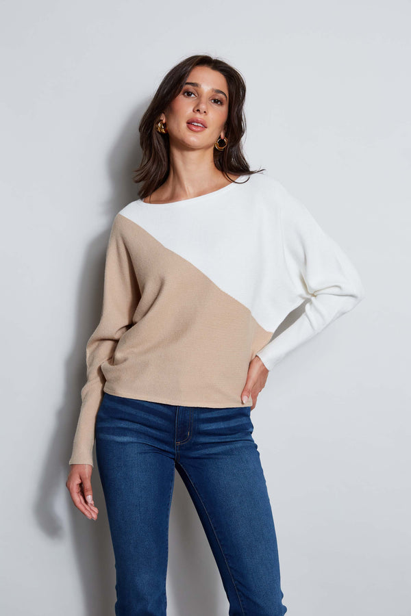 T-Tahari Colorblock Rib Sweater