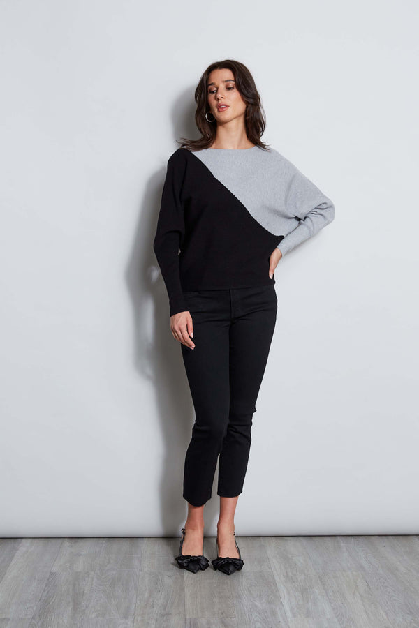 T-Tahari Colorblock Rib Sweater