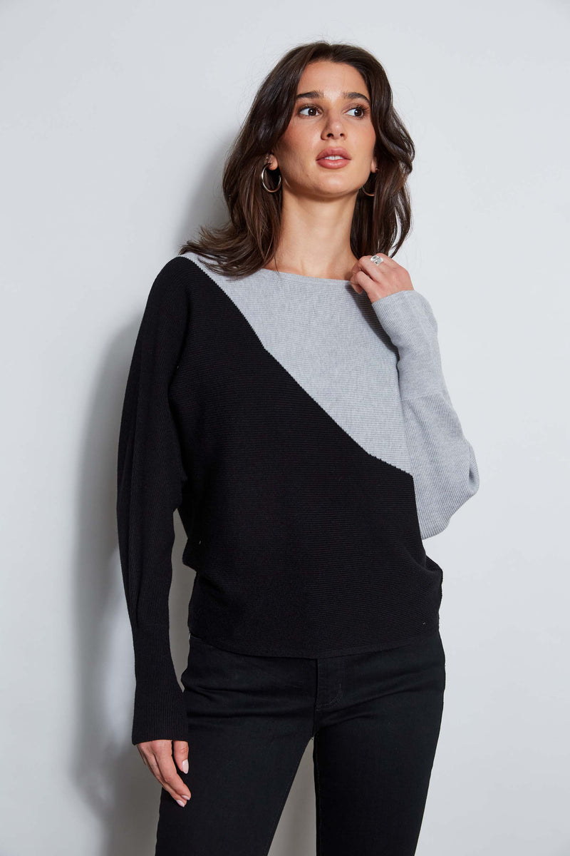 T-Tahari Colorblock Rib Sweater