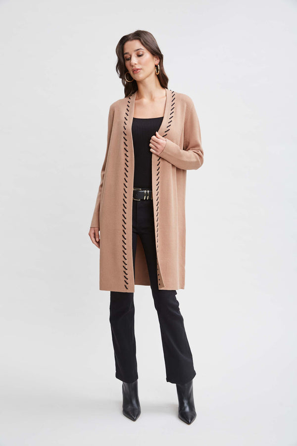 T-Tahari Long Stitched Cardigan