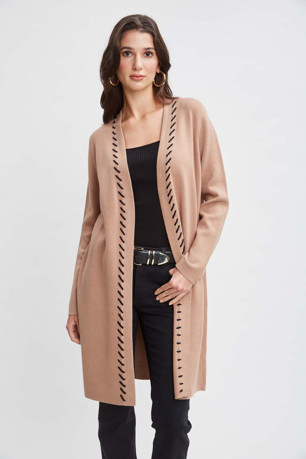 T-Tahari Long Stitched Cardigan