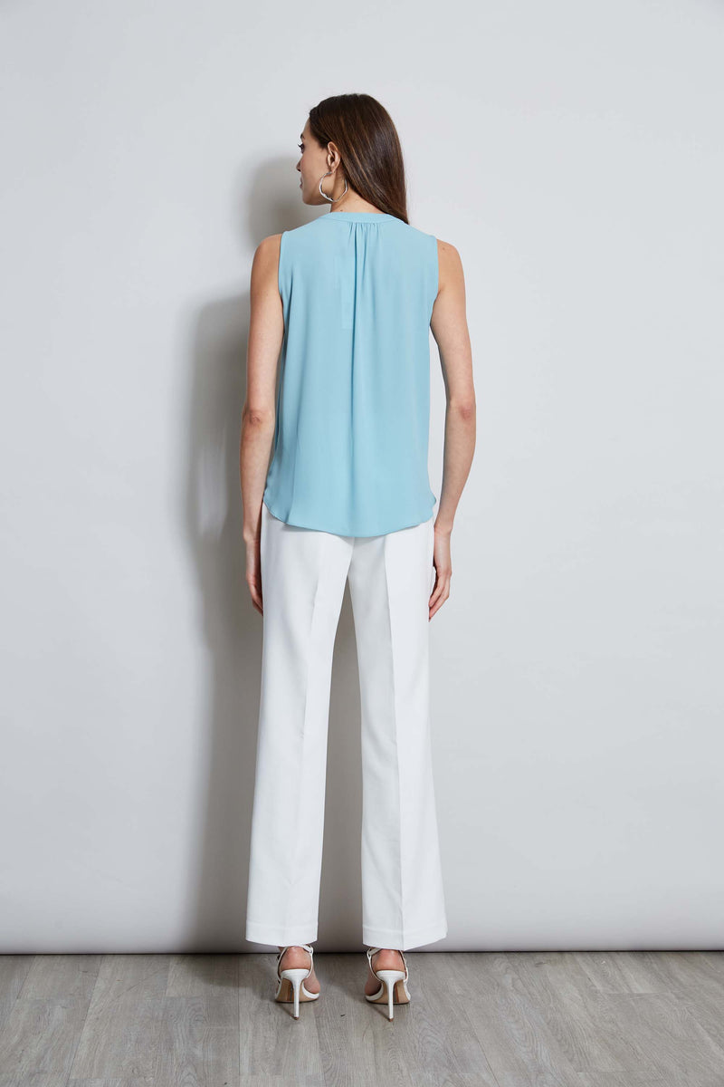 T-Tahari Sleeveless Split Neck Top