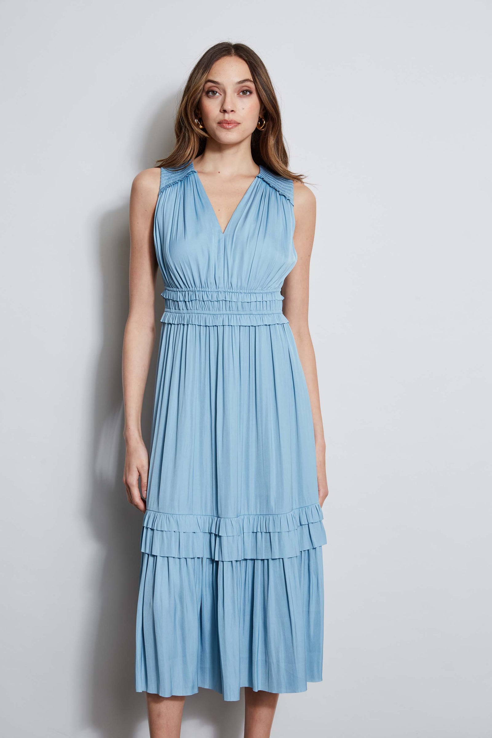 Elie Tahari Azure Silk Sleeveless Blue Dress outlet