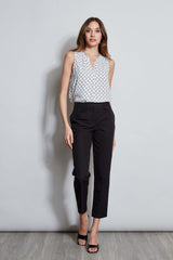 T-Tahari Dot Mesh Sleeveless Shirt