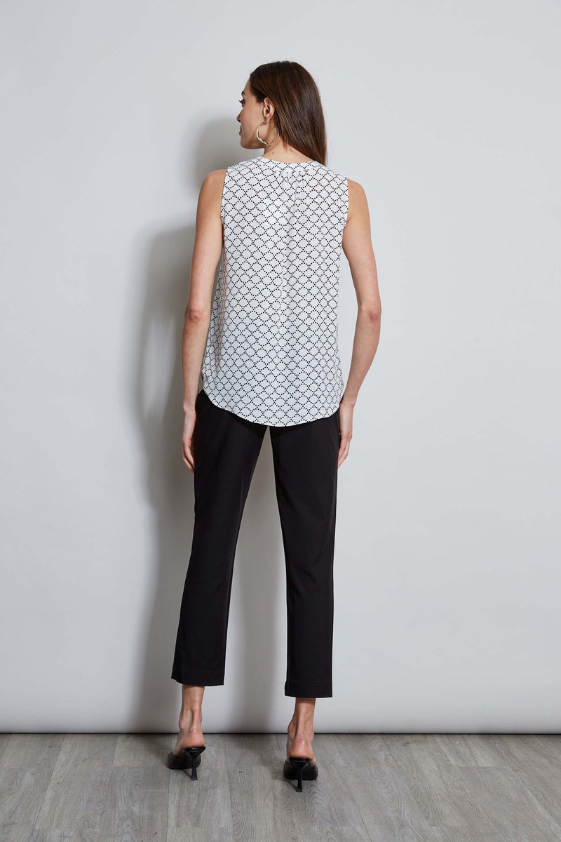 T-Tahari Dot Mesh Sleeveless Shirt