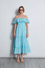 T-Tahari Eyelet Maxi Dress