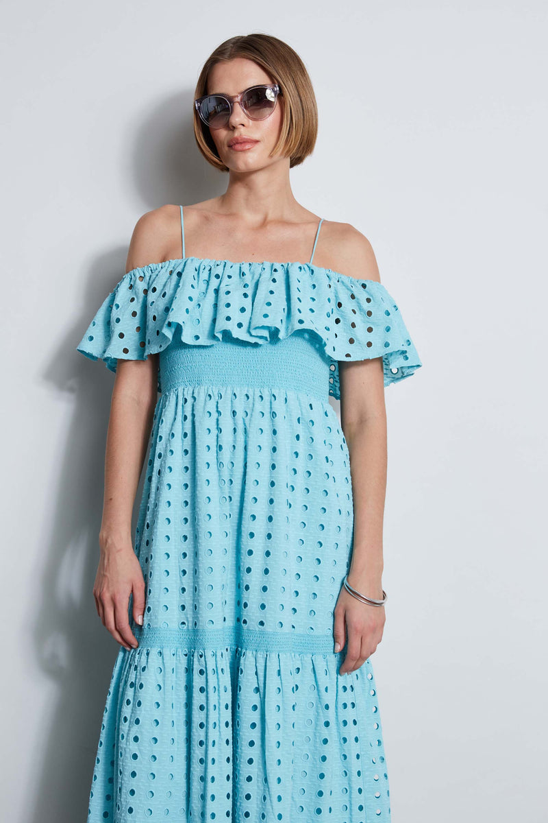 T-Tahari Eyelet Maxi Dress