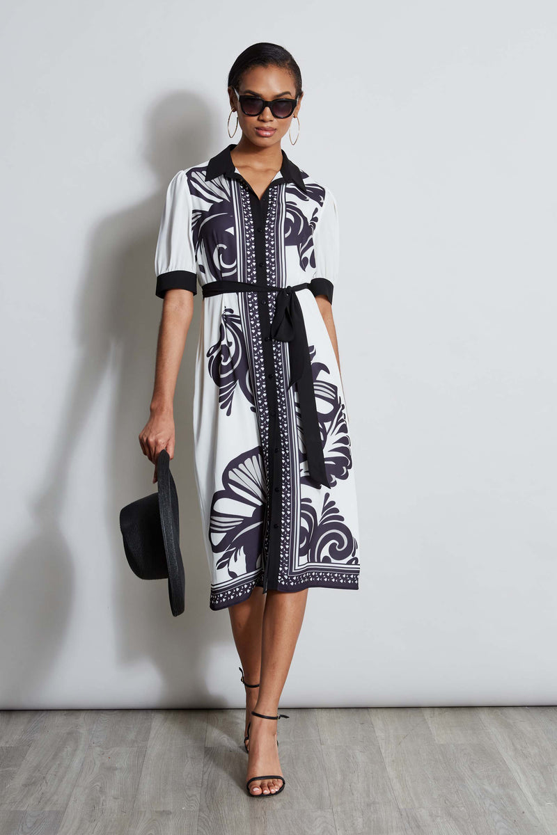 T-Tahari Paisley Print Shirt Dress