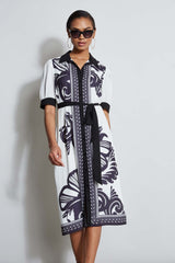 T-Tahari Paisley Print Shirt Dress