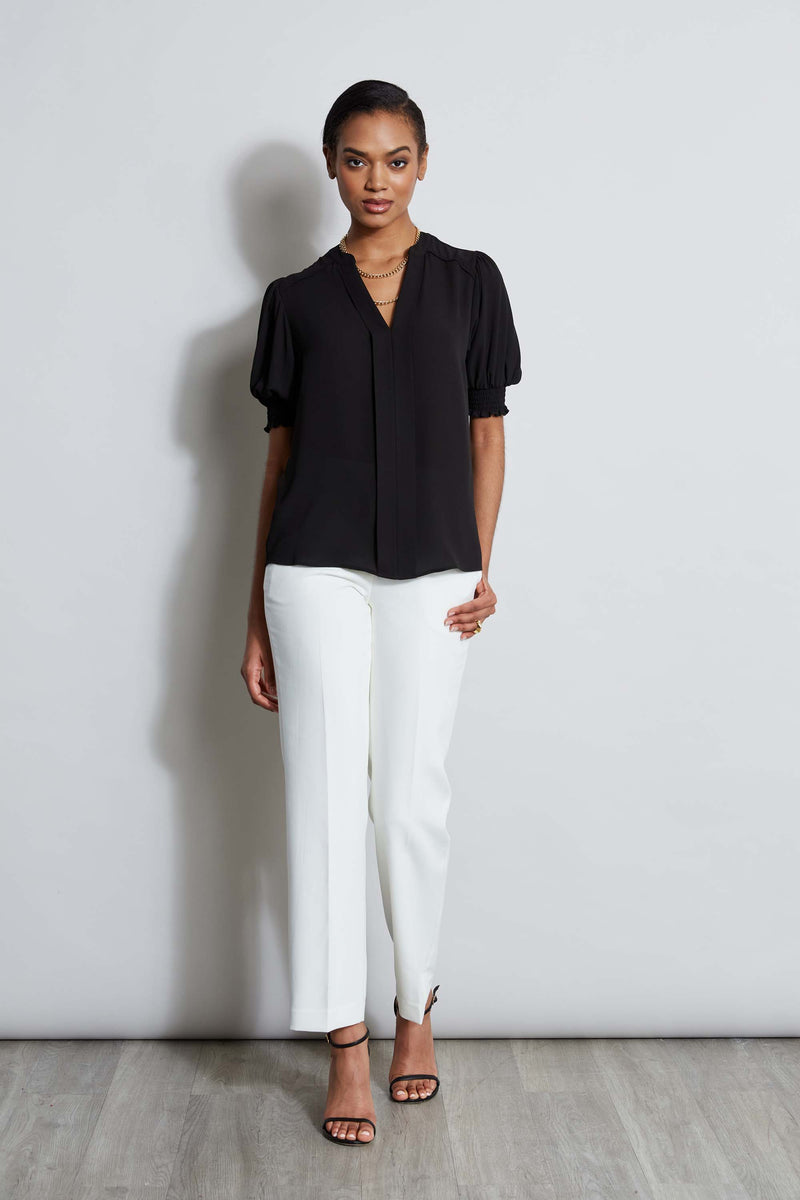 T-Tahari Split Neck Top