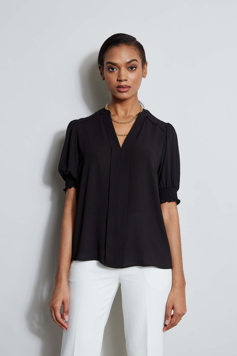 T-Tahari Split Neck Top