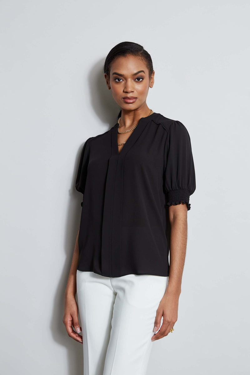 T-Tahari Split Neck Top