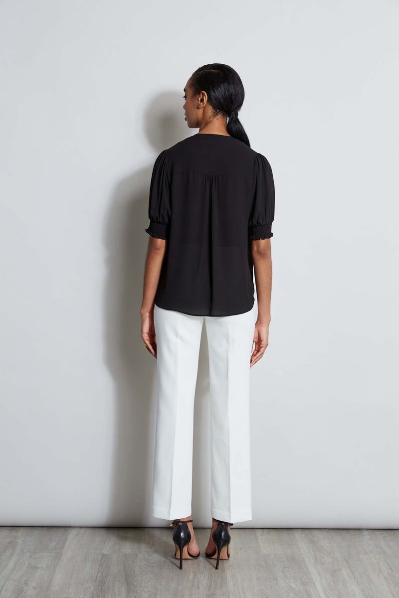 T-Tahari Split Neck Top