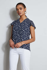 T-Tahari Knotted Dream V-Neck Top