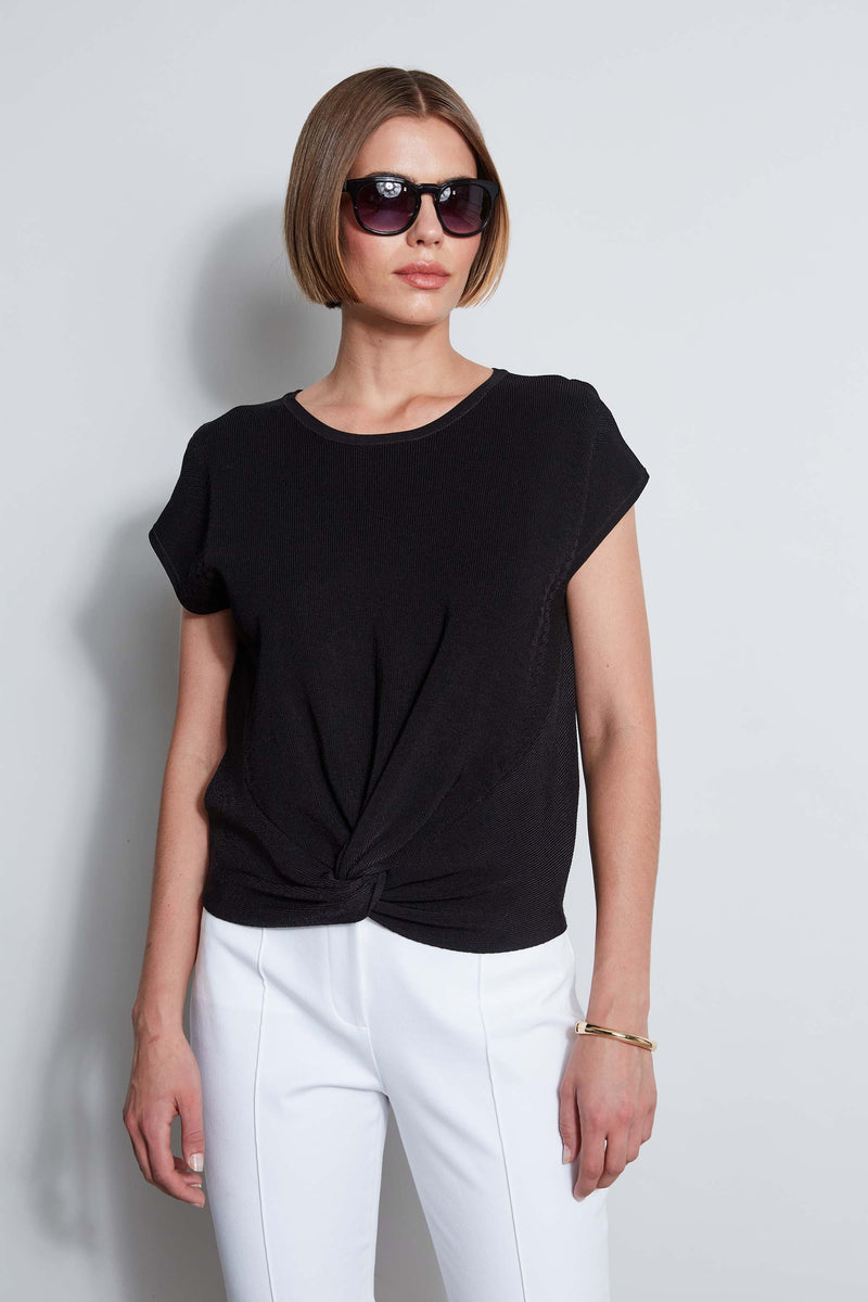 T-Tahari Twist Knot Short Sleeve Sweater