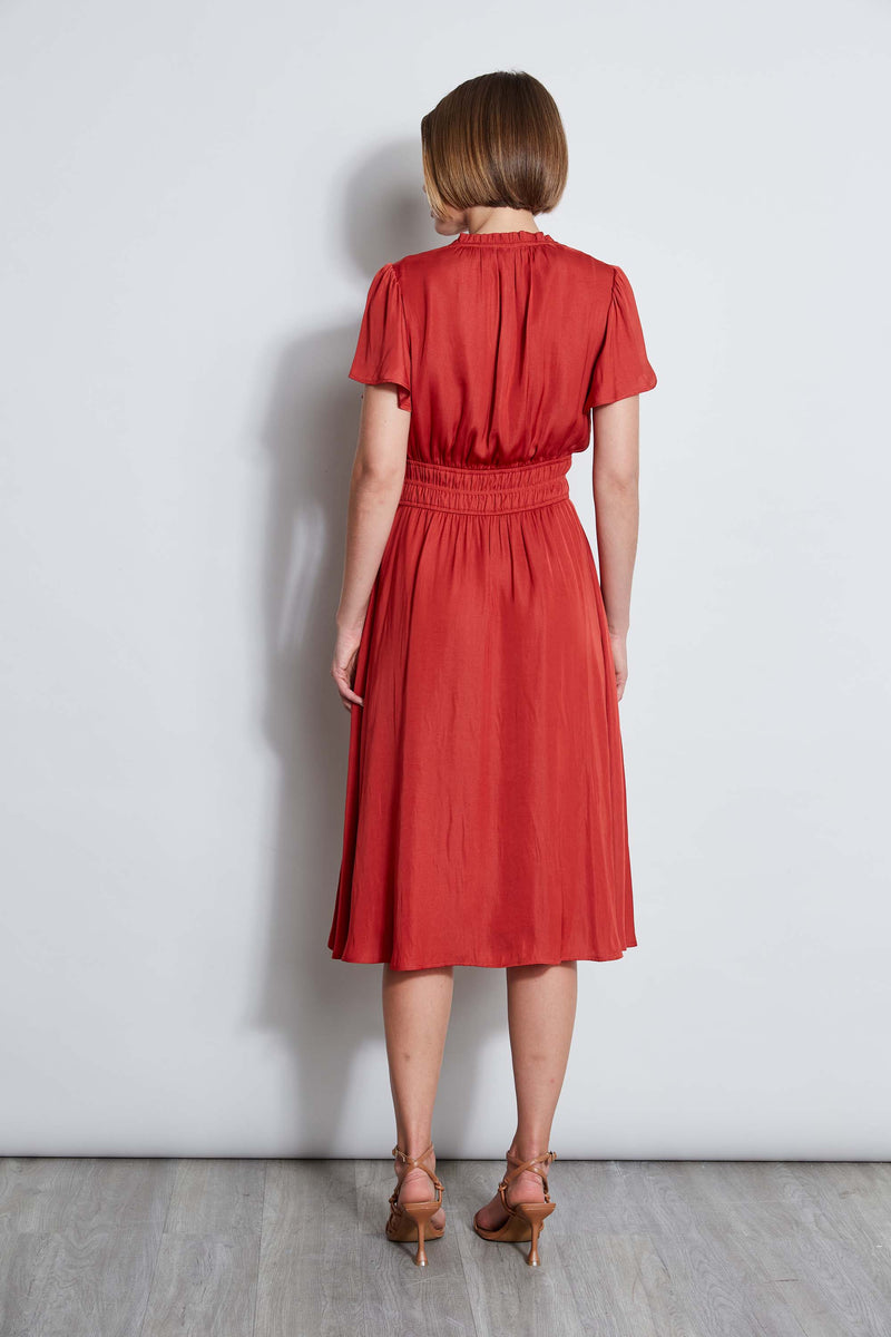 T-Tahari Flutter Sleeve Midi Dress