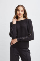 T-Tahari Chain Sleeve Sweater