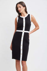 T-Tahari Sleeveless Button Sweater Dress