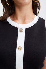 T-Tahari Sleeveless Button Sweater Dress