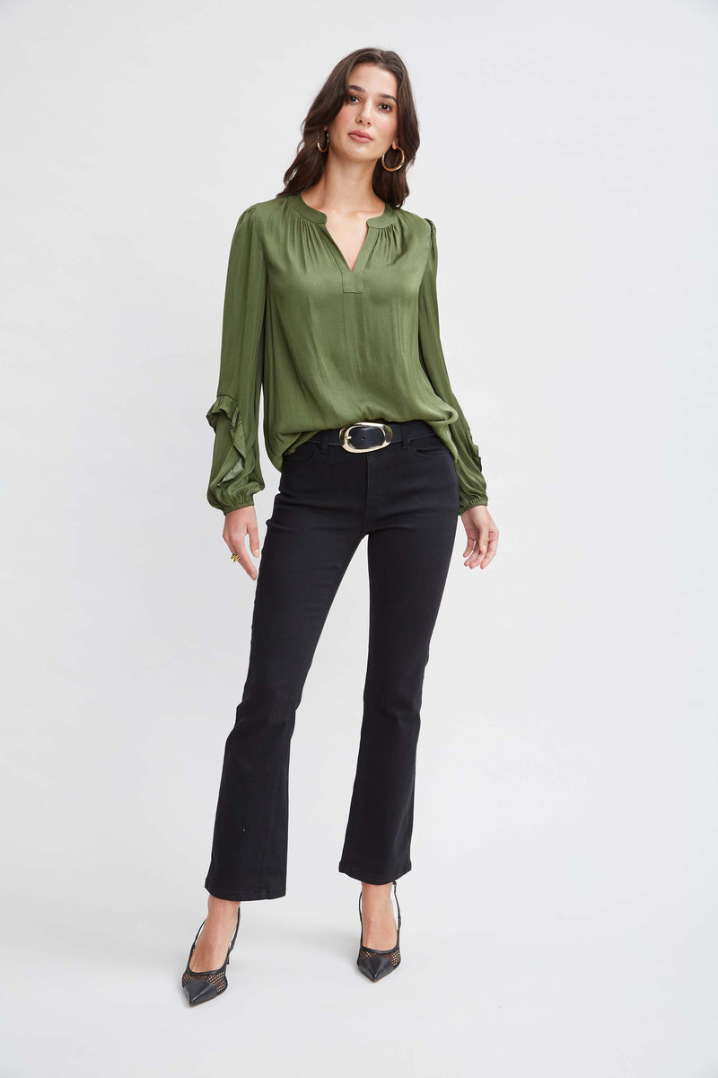 T-Tahari Split Neck Shirt