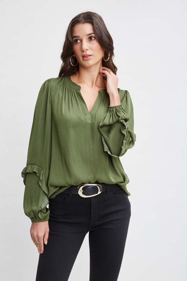 T-Tahari Split Neck Shirt