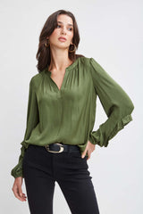 T-Tahari Split Neck Shirt