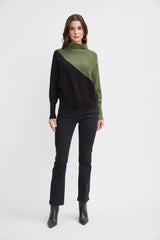 T-Tahari Asymmetric Colorblock Sweater