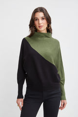 T-Tahari Asymmetric Colorblock Sweater