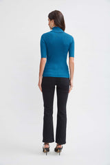 T-Tahari Short Sleeve Button Sweater