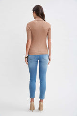 T-Tahari Short Sleeve Button Sweater