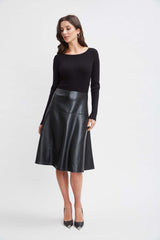 T-Tahari Knit Vegan Leather Dress