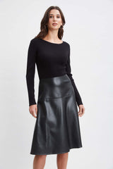 T-Tahari Knit Vegan Leather Dress