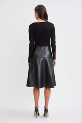 T-Tahari Knit Vegan Leather Dress