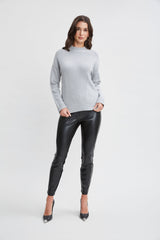 T-Tahari Mock Neck Rib Sweater