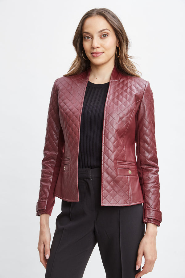 Vegan Leather Quilted Jacket