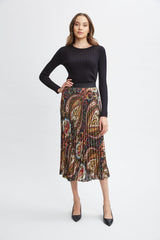 T-Tahari Paisley Pleated Skirt