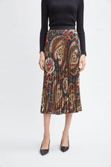 T-Tahari Paisley Pleated Skirt