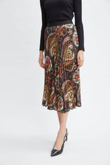 T-Tahari Paisley Pleated Skirt