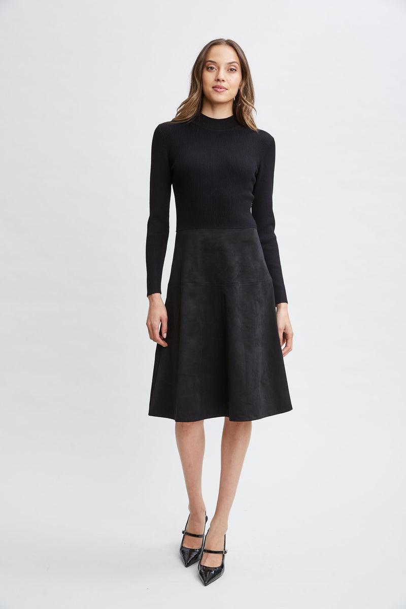 T-Tahari Vegan Suede Knit Dress