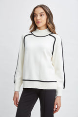 T-Tahari Contrast Trim Sweater