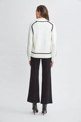 T-Tahari Contrast Trim Sweater