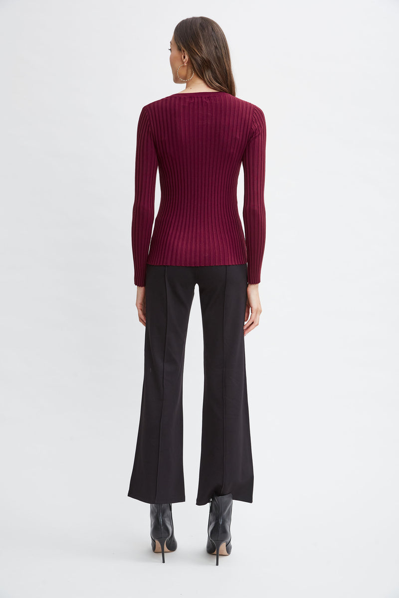 T-Tahari Rib Mesh Sweater