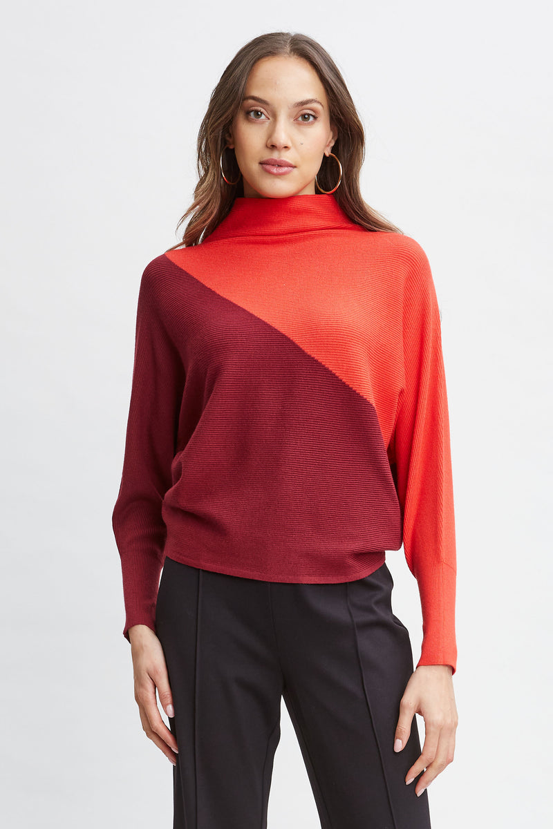 T-Tahari Asymmetric Colorblock Sweater